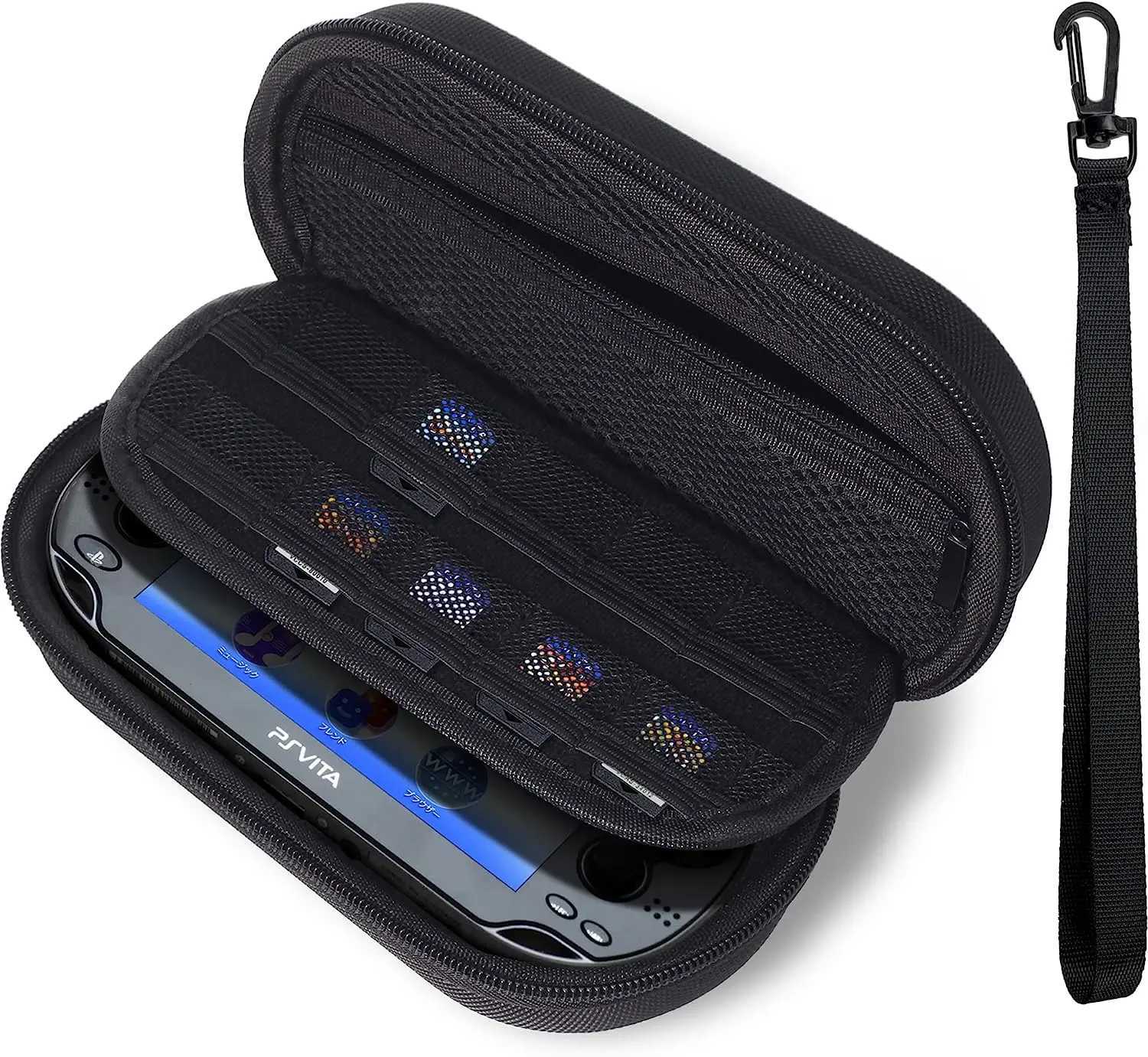 For PS Vita 1000 PSV 2000 Carrying Storage Bag Portable Travel Organizer Case Analog Silicone Thumb Stick Grip Joystick CapsXJ241030