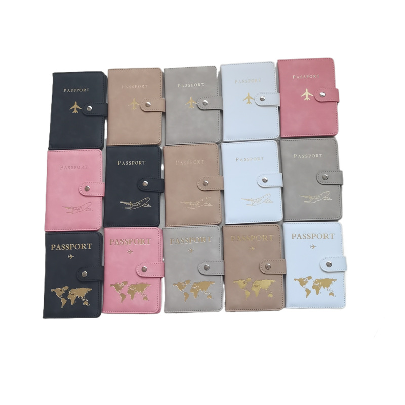 Passport Holder, PU Leather Passport Cover Slim Passport Wallet with Buckle, Portable Men Women Passport Case Travel Wallet Travel Pouch for Passport 