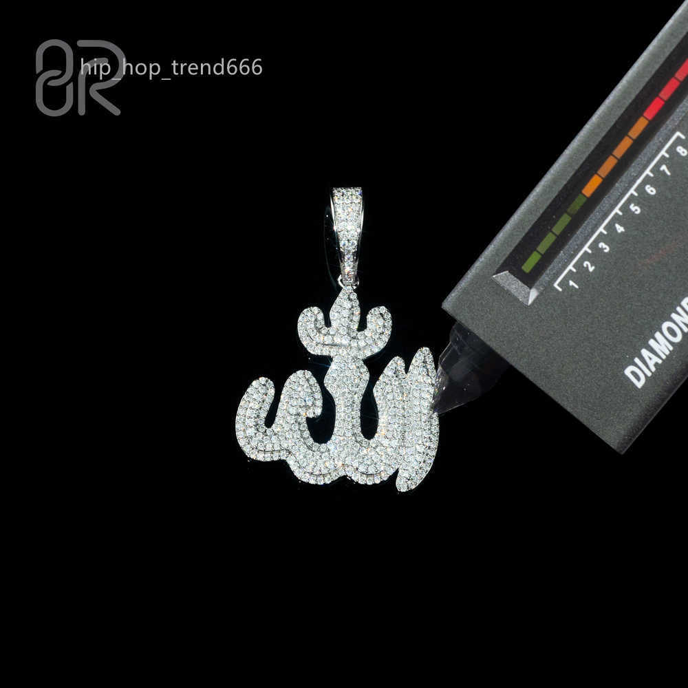 925 Silver VVS Moissanite Allah Pendants Wholesale Iced Out Gold Plating Hip Hop Necklace Mens Womens Pendant