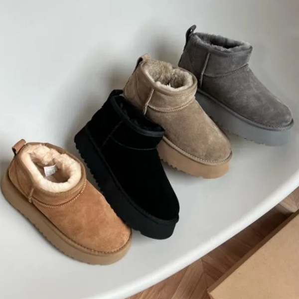 Designer Fluffy Boots Classic Mini Platform Ladies Slippers Winter Snow Boot Casual Outside Shoes for Women