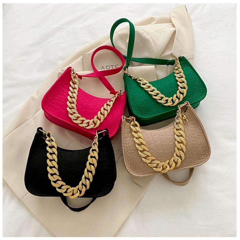 Brand Handbags Summer Metal Chain Shoulder Bag Women Office Party Handbag Elegant Ladies Fashion Clutch Bags New