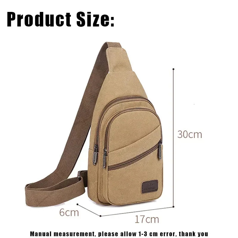 Men Shoulder Bags Waist Packs Sling Crossbody Pack Outdoor Sport Chest Packet Daily Picnic Canvas Messenger Bag 241029