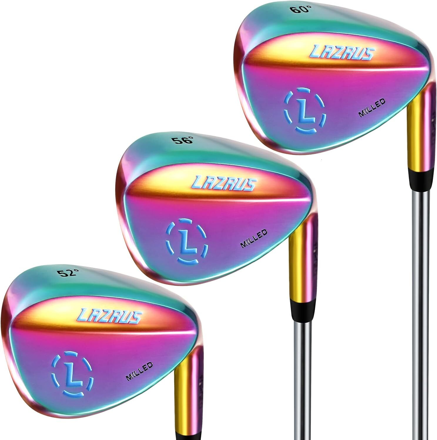 LAZRUS High Quality Men's Forged Golf Wedge Set -52 56 60 Degree Golf Wedge+Milling Face for More Rotation - Great Golf Gift