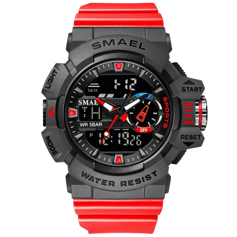 SMAEL Red Sport Clock Men Watches Man 30M Waterproof Watch LED Digital Quartz Wristwatches relogio masculino Male Saat 1436 LY191213