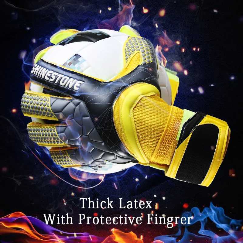 Shinestone Childrens Adult Size Football Goalkeeper Gloves Professional Thick Latex Football Goalkeeper Gloves Finger ProtectionXJ250412