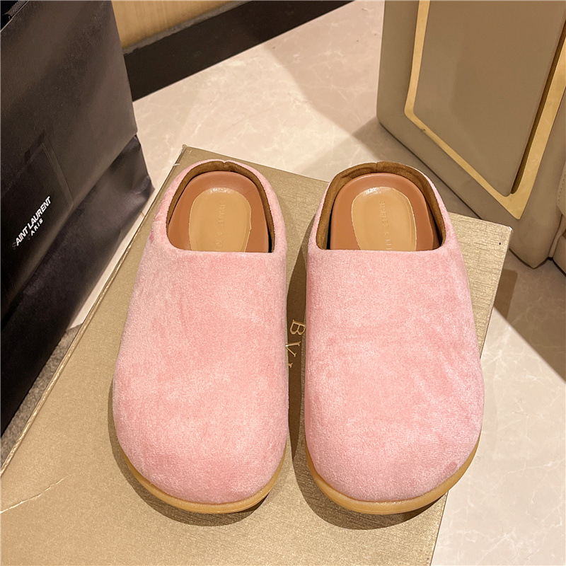 2024 Summer New Fashionable Shoes for Women, Flat Casual, Off Slip Half Slippers