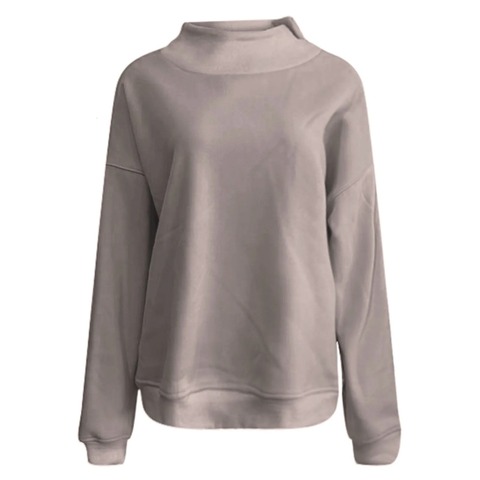 Spring Autumn Turtleneck Sweatshirt Cute Women Pullover Top Multi Colors Casual Loose Solid Color Thick Hoodie Females Hoodies 241030