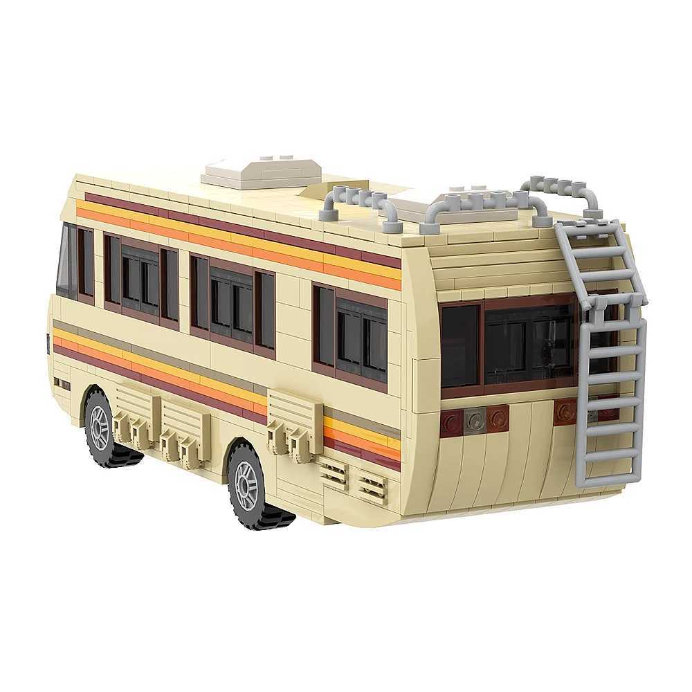 Gobricks MOC Classic Movie Breaking Bad Car Building Blocks Kit Walter White Pinkman Cooking Lab RV Vehicle Model Toys For GiftsXJ241029