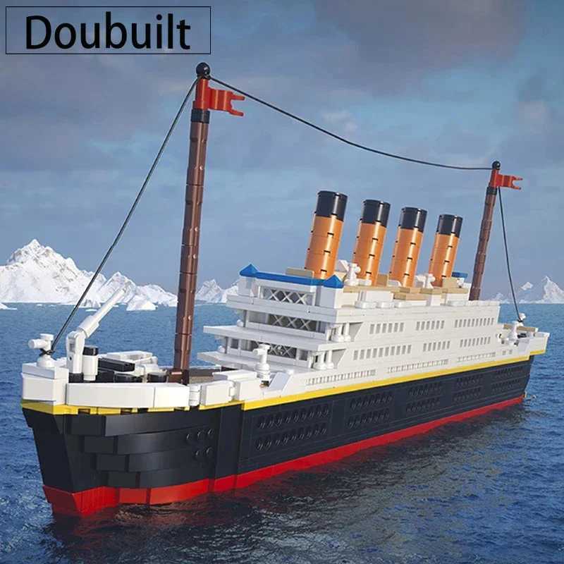 1860/1288pcs Titanic Cruise Ship Model Blocks Ship Building Blocks Gift for Kids Children Home Office Ornaments Fast ShippingXJ241029