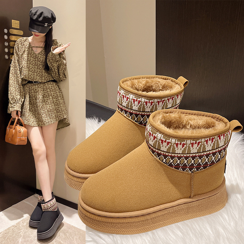 Winter Snow Boots for Women 2024 - Furry Designer Ankle Booties with Anti-Slip Thick Plush Sole