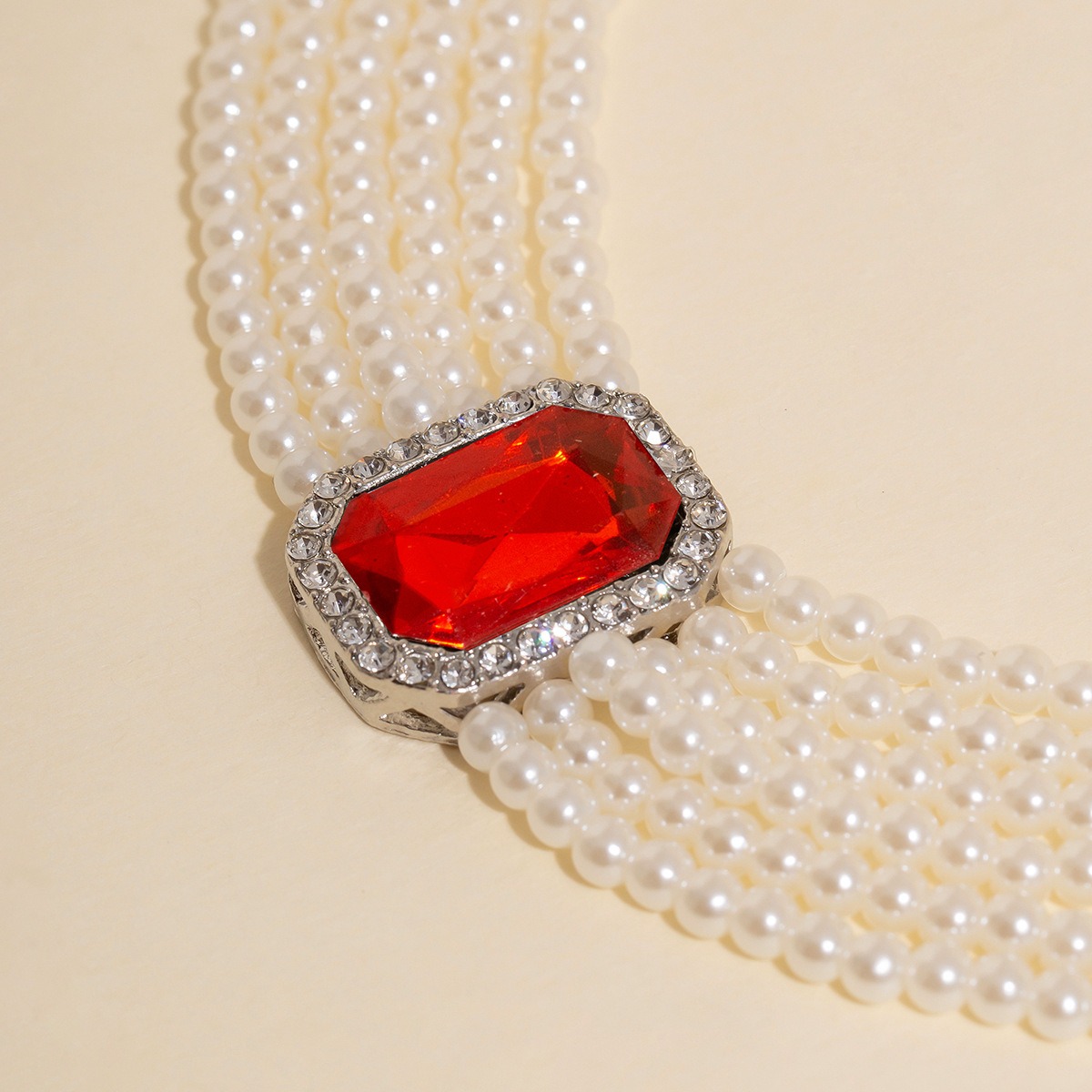 Vintage Necklace Baroque Court Style Light Luxury Elegant Multi-layered Layered Diamond Inlaid Necklace