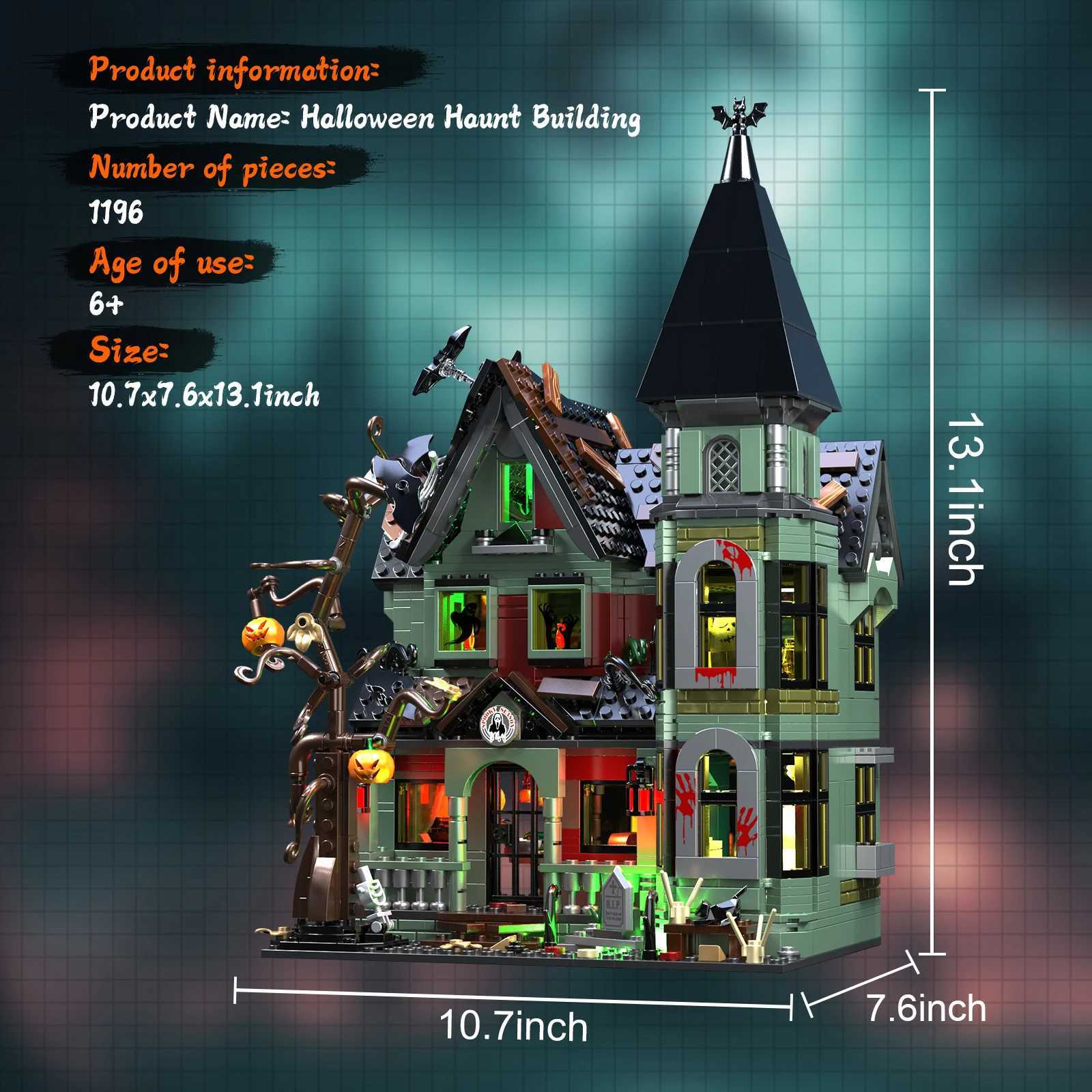 Halloween Houses Building Blocks Set Force Of Bricks Spiral Hill Building Blocks Kit The House Architecture Christmas Kids GiftXJ241029