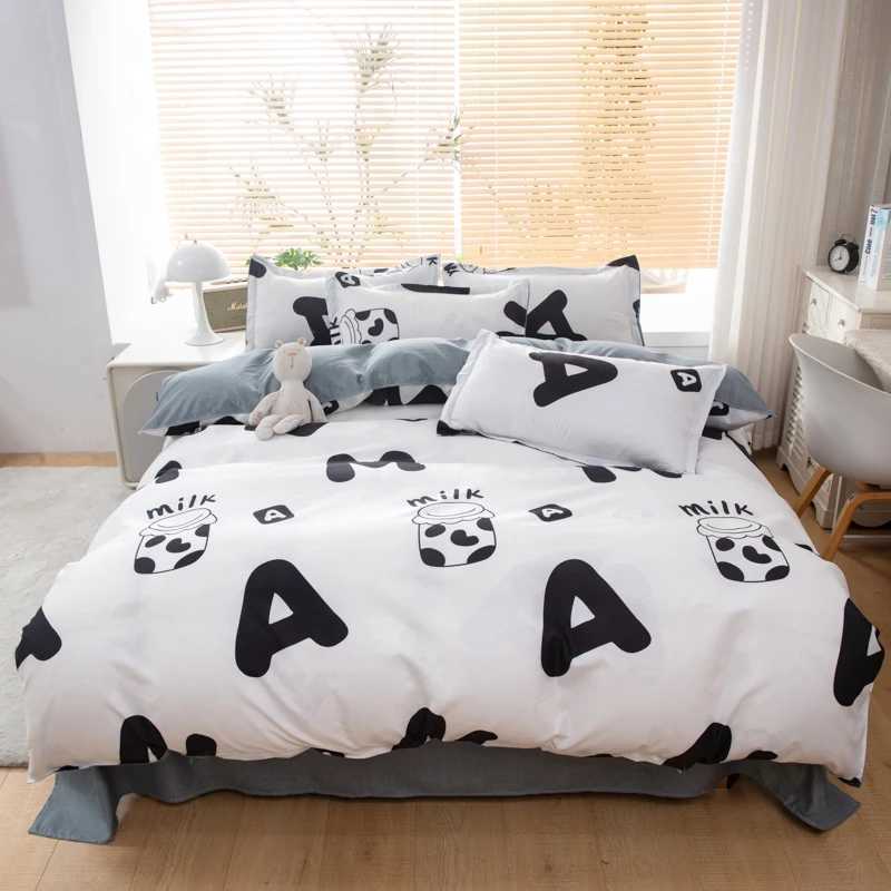 3/4 piece bedding with double-sided letter pattern down duvet cover bedding large full-size bedding X241029