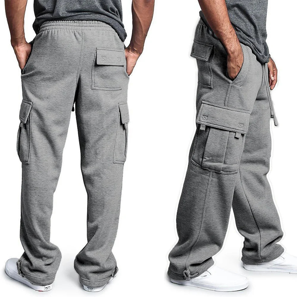 Mens Track Pants Cargo Pants Street Winter Fitness Gym Workout Running Training Exercise Breathable Long Pants 241029