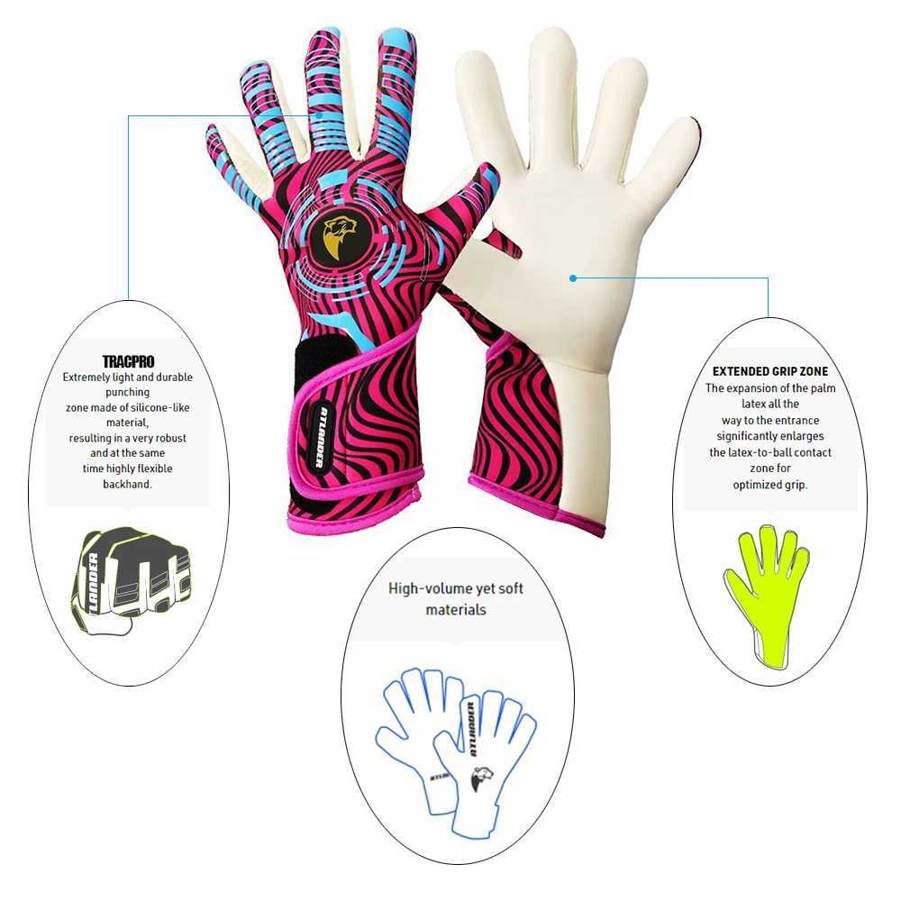 Professional football goalkeeper gloves childrens adult latex thickened protection childrens goalkeeper youth goalkeeper football glovesW241029