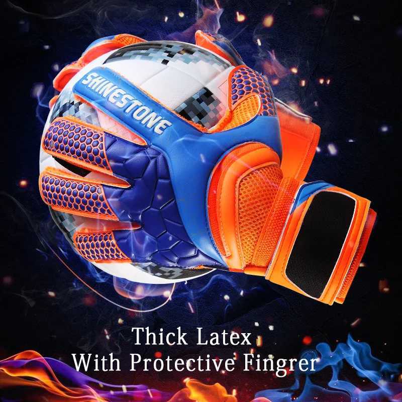 Shinestone Childrens Adult Size Football Goalkeeper Gloves Professional Thick Latex Football Goalkeeper Gloves Finger ProtectionXJ250412