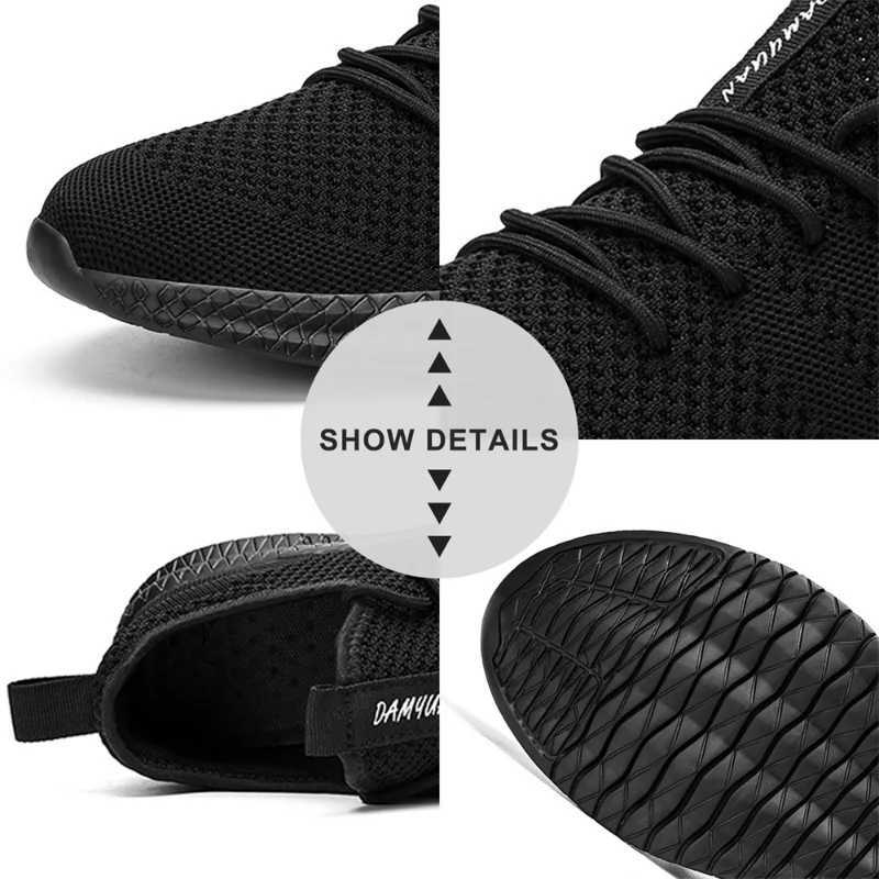 High Quality Fujeak Ultralight mens running shoes casual breathable mesh sports shoes anti slip Fi solid color mens shoes Plus size 46 T241029