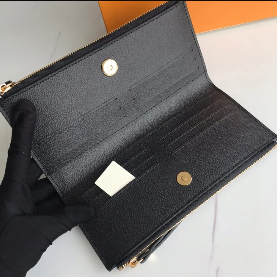 TOP Quality Fashion designer Long wallets luxury purse women clutch Highs quality embossed flower zipper coin purses ladies card holder come with dust bag box