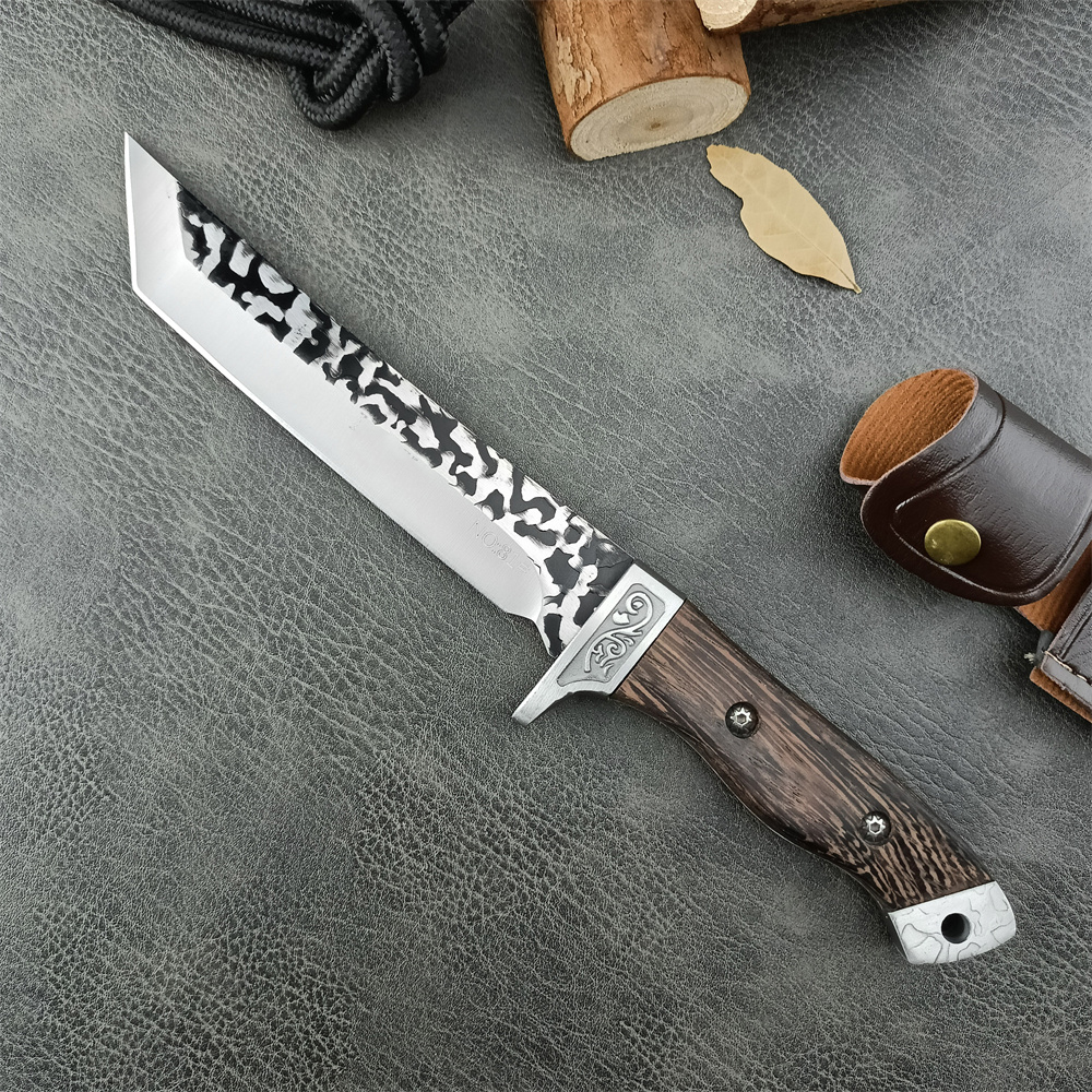 Newest BK N81 Combat Military Fixed Knife 5Cr13Mov Blade 420 Steel + Chicken Wing Wood Handle EDC Outdoor Hiking Pocket Tool 15700 15500 15002 15017
