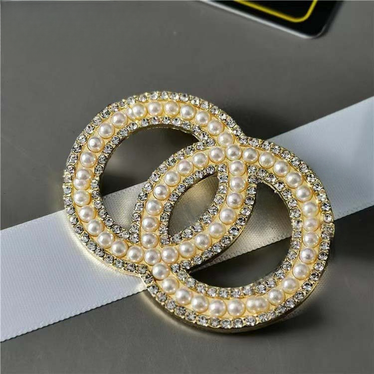Women Brooches Brand Double Letters Ladies Dress Luxury Designer Brooch Jewelry 20 Style