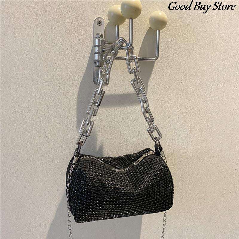 Shoulder Bags for Women, Sier Chains 2024 Crystal Handbags, Evening Wedding Wallets Clutch with Rhie Handle