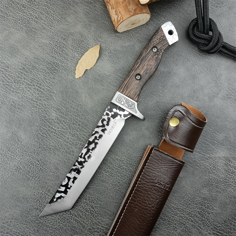 Newest BK N81 Combat Military Fixed Knife 5Cr13Mov Blade 420 Steel + Chicken Wing Wood Handle EDC Outdoor Hiking Pocket Tool 15700 15500 15002 15017