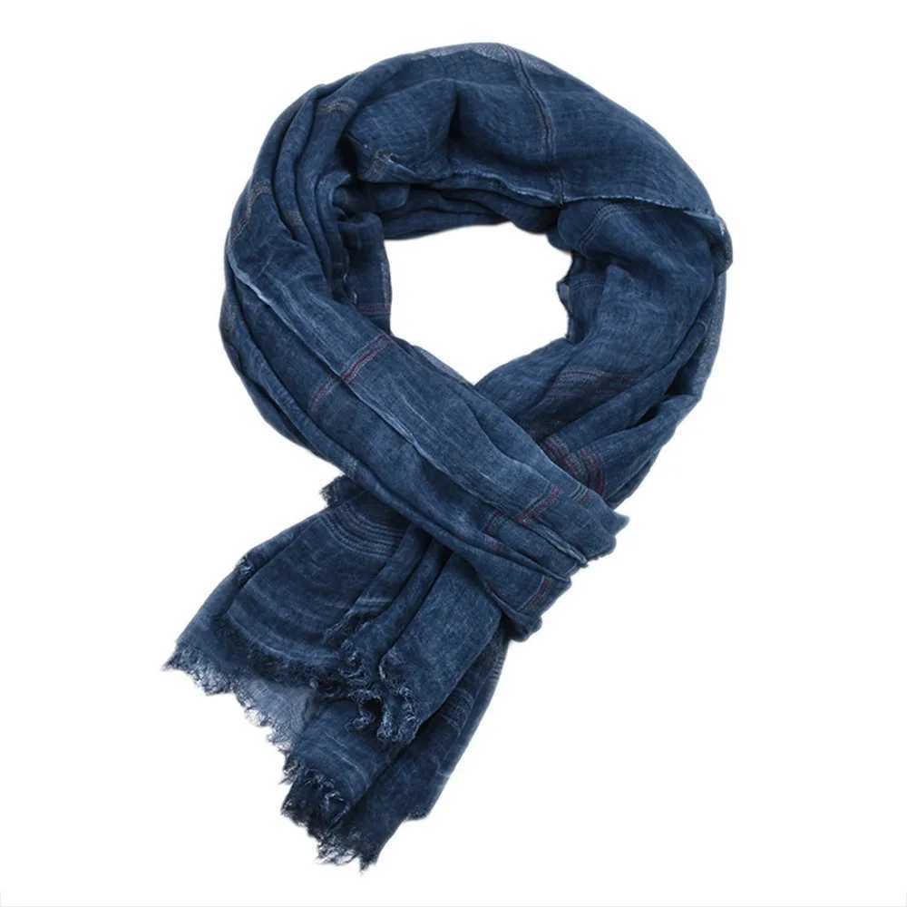 New Fashion Cotton Linen Men Scarf Tie-dye Striped Mens Winter Scarves Casual Male Brand Bufanda Shawl Europe and AmericaX241029