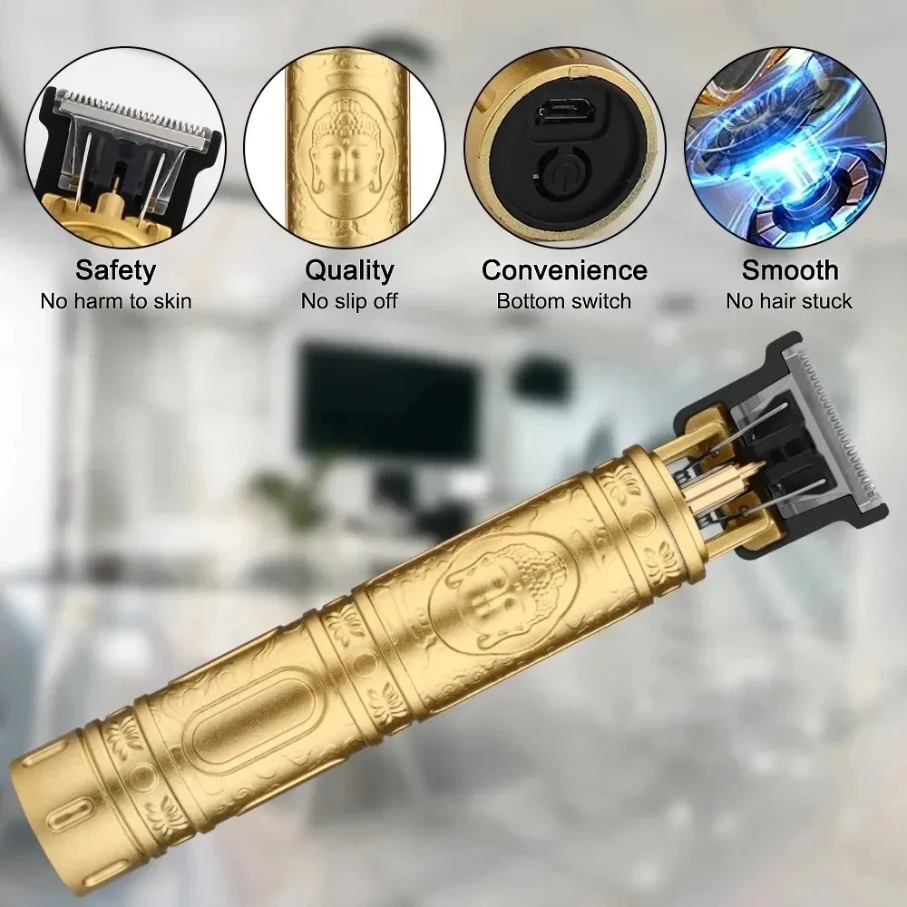 Mens T9 Carving Hair Trimmer Mini Electric Hair Clipper Beard Trimer Barber Cordless Hair Cutting Machine Haircut Edge Razor 241029