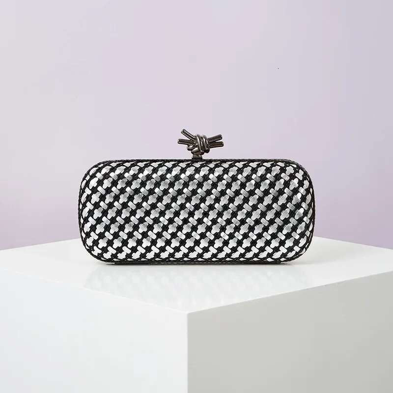 Golden Evening Dress Leather And Bright Color E-Woven Wallet Elegant Ladies' Party Handbag