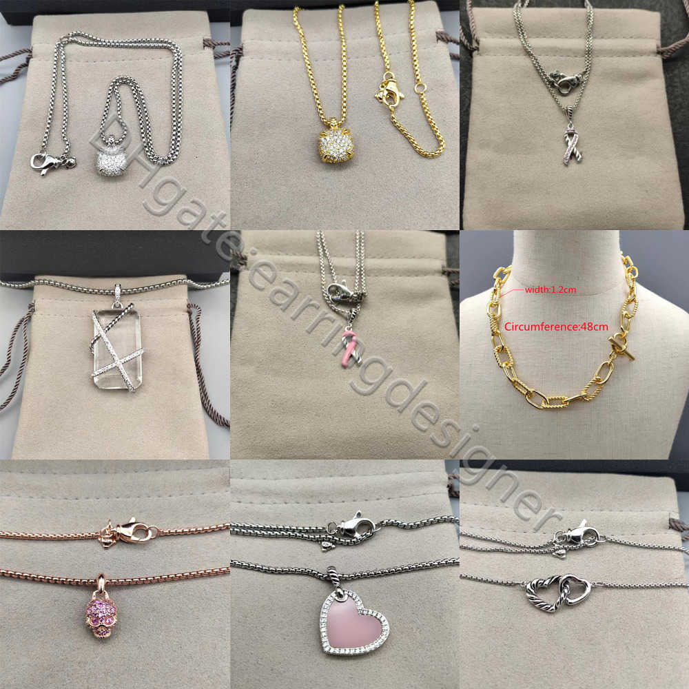 Necklace Pendant Women Diamond Setting Necklaces Retro Luxury Jewelry Chains for Men Designer 925 Silver Four Claws Full of Drill Birthday Party Gift