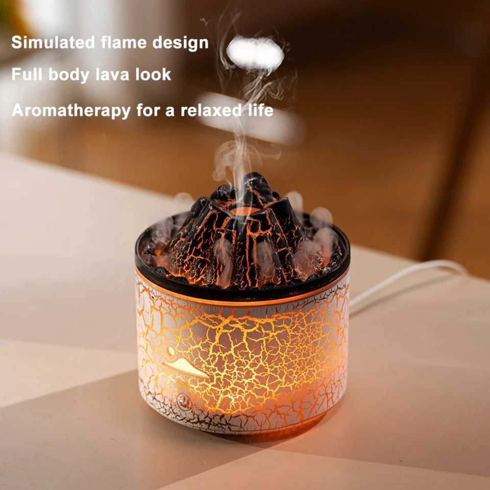 New Elegant Fashionable and CPACT 180ml Mini Volcanic Flame Essential Oil Diffuser Air Diffuser Humidifier enhance Y241104