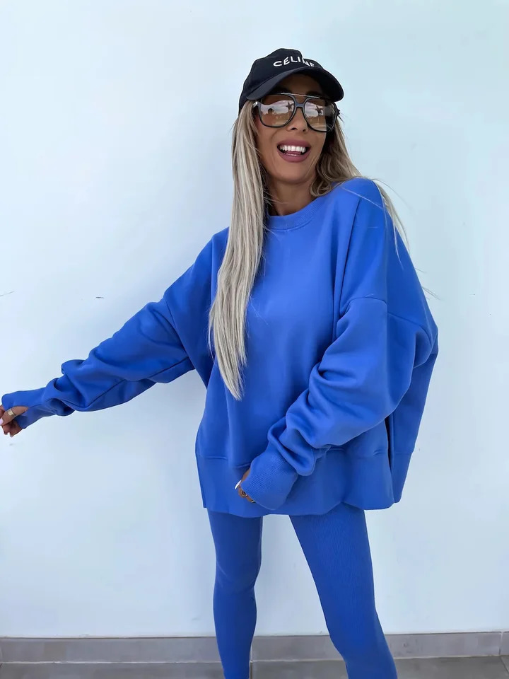 Spring summer 2024 Shirt casual loosefitting sweater tight pants 2 piece suit sets for women pieces trousers 241030