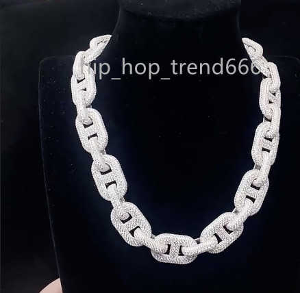 925 Sterling Silver 14mm/16mm/18mm Iced Out Miami Cuban Link Chain Pass Tester Hiphop VVS Moissanite Cuban Chain