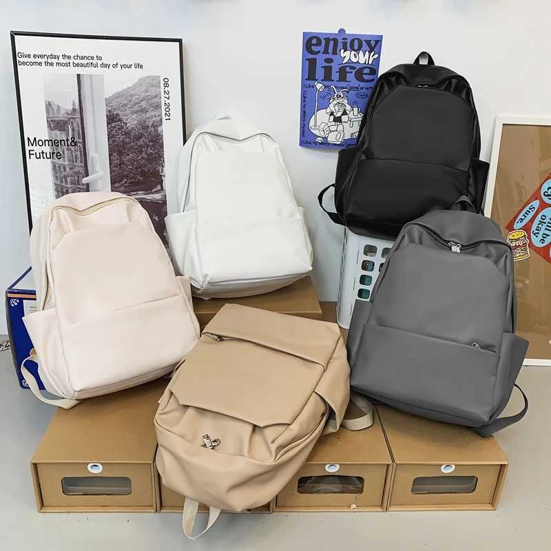 CMM Large Capacity Leather Women Backpack Men Travel Backpacks High Quality Bookbags Mochilas School for College Students 241030