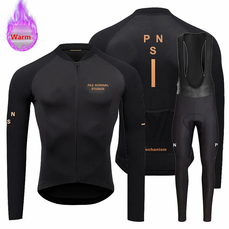 Pns Winter Thermal Fleece Set Cycling Clothes Men Jersey Suit Sport Riding Bike MTB Clothing Bib Pants Warm Ropa Ciclismo 241030 - view 3