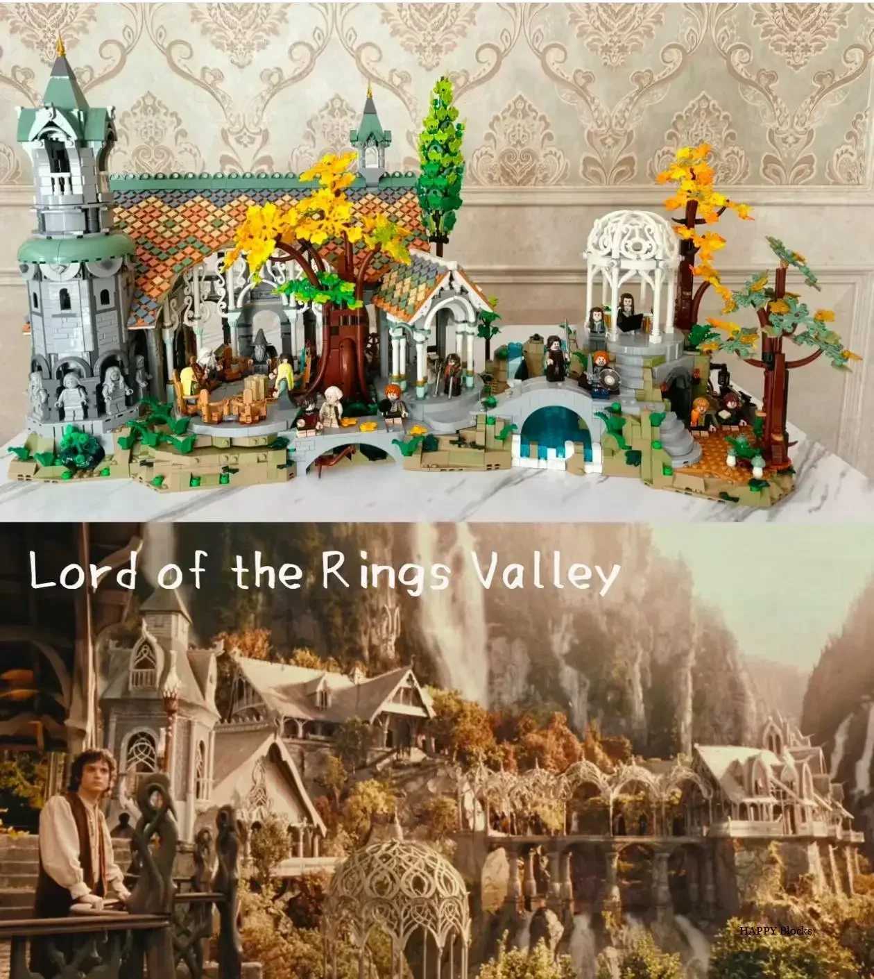 New In Creative Expert Icons Movie Lorded of Rings Rivendell Castle Model Building Blocks Brick 10316 Street View Toys 6167PcsXJ241029