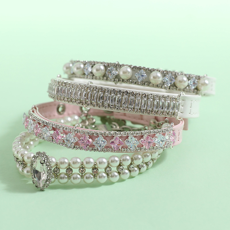 High Quality Designer Dog Collar Luxury Rhinestone Wholesale Spring Summer All Season Dog Apparel Dog Supplies