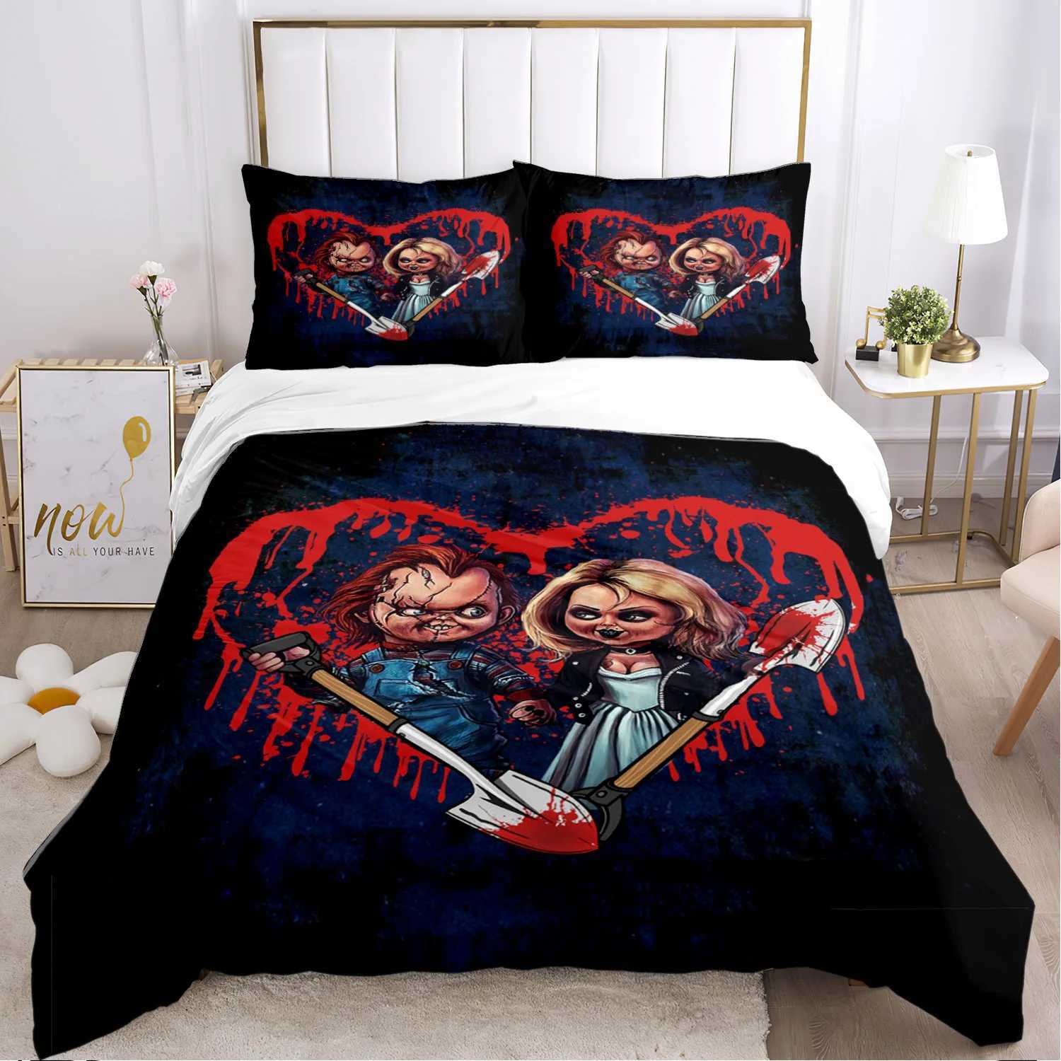 Chucky Horror Bedding Soft Down Duvet Cover Comfortable Bed Sheet/Twin Full Size Horror Custom Halloween Gift X241029