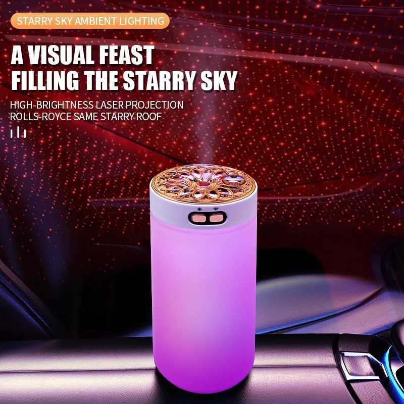 Wireless car air humidifier portable humidifier diffuser starry sky projection light MistMaker Bedro RGB color night light Y241104