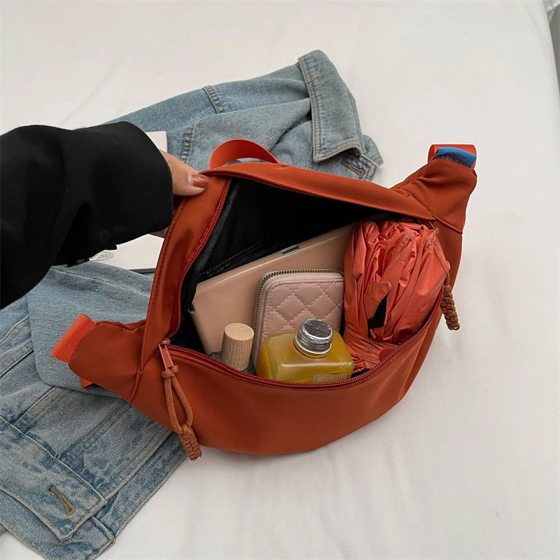 Fashion Women Bag Lady Saddle Shouder Bag All Match Trend High Quality Canvas Crossbody Messenger Females Casual Bag 241024