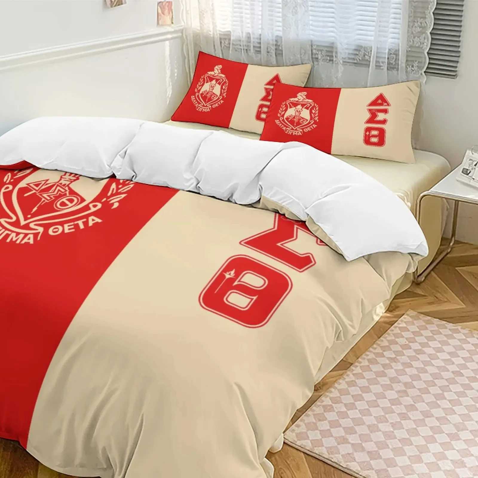 3D Printing Delta Girls Association Sigma Theta DST Bedding Twin Down Duvet Cover Comfortable Box Boys and Girls Adult Bedroom X241029