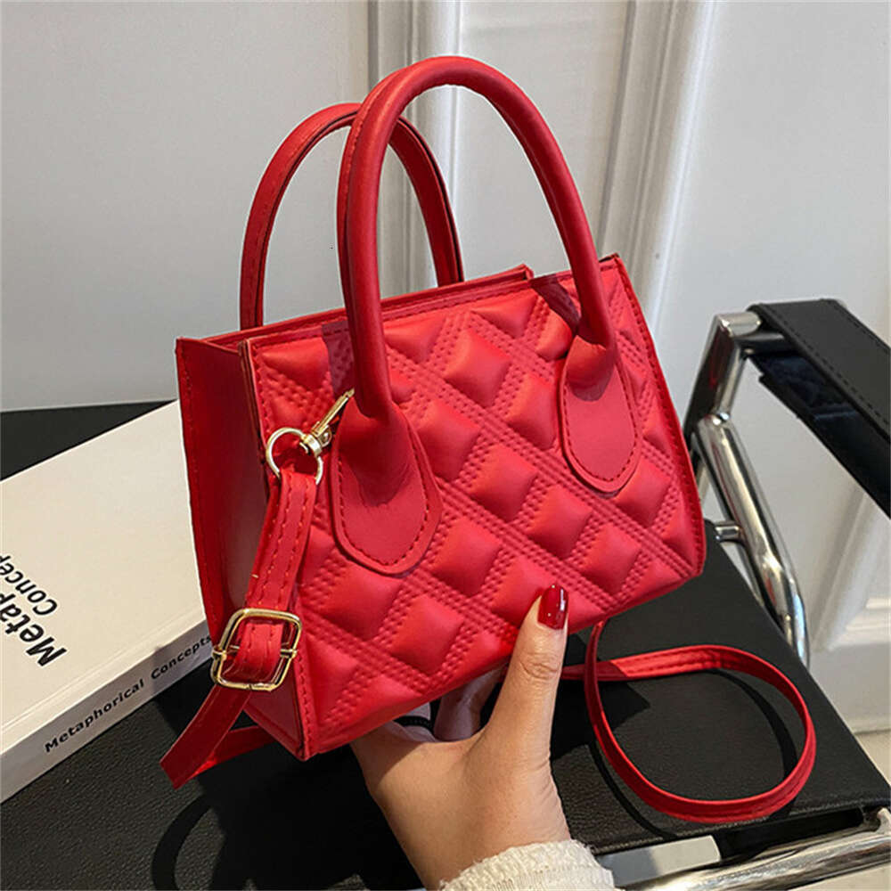 Women's Crossbody One-shoulder Small Square Retro Texture New Trendy Fashion Simple Personality Hand Messenger Bag 4 8cea2
