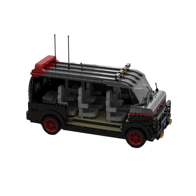 MOC-20604 SWAT Team Car Building Block Set A-Team GMC Vandura Van Pickup Truck Brick Model DIY Kids Puzzle Toys Birthday GiftXJ241029 - view 3