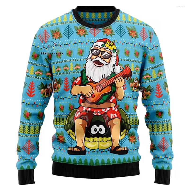 Men's Hoodies Christmas Ugly Knitted Sweater Xmas Santa Claus Animal Colorful Tattoo Retro Unisex 3DPrint Funny Harajuku Casual Long Sleeves