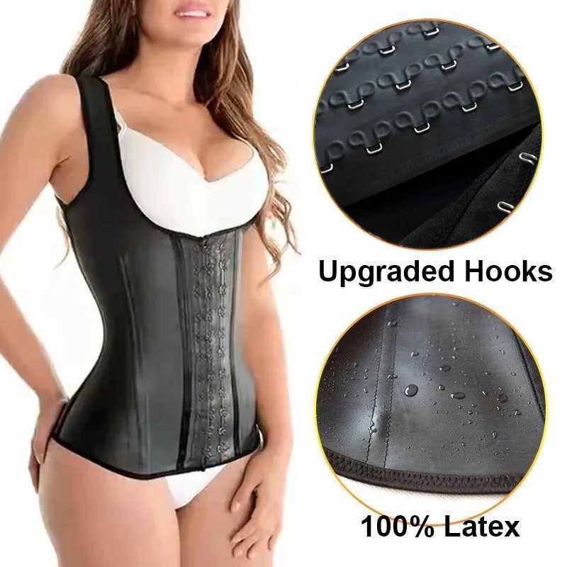 High Compression Waist Trainer Firm Control Body Shapewear Women Latex Sports Vest Slimming Corset Steel Bone Fajas ColombianasX241030