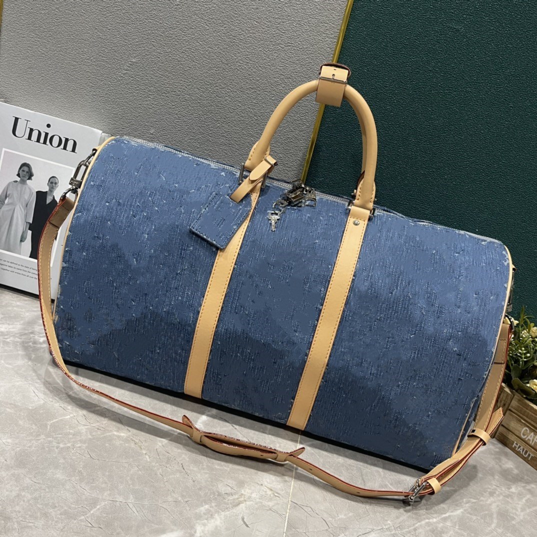 M69443 M45320 Denim New Men's Postman Bag Women's Handbag Men's Apollo Backpack Comes with an Notebook computer Inner Bag Denim Travel Bag 50cm
