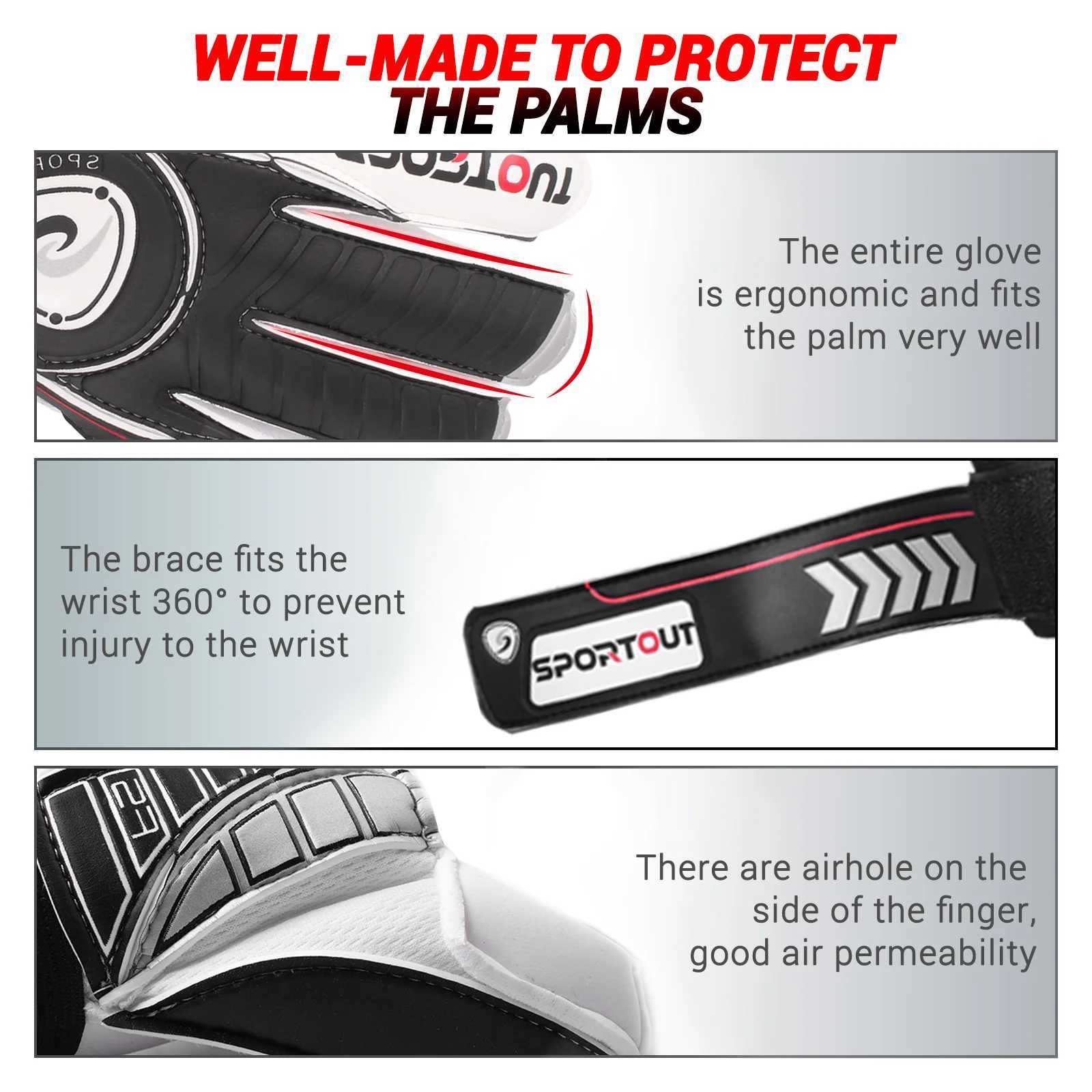 Sports goalkeeper gloves finger protected goalkeeper gloves football gloves breathable football goalkeeper gloves 4mm latexXJ250412