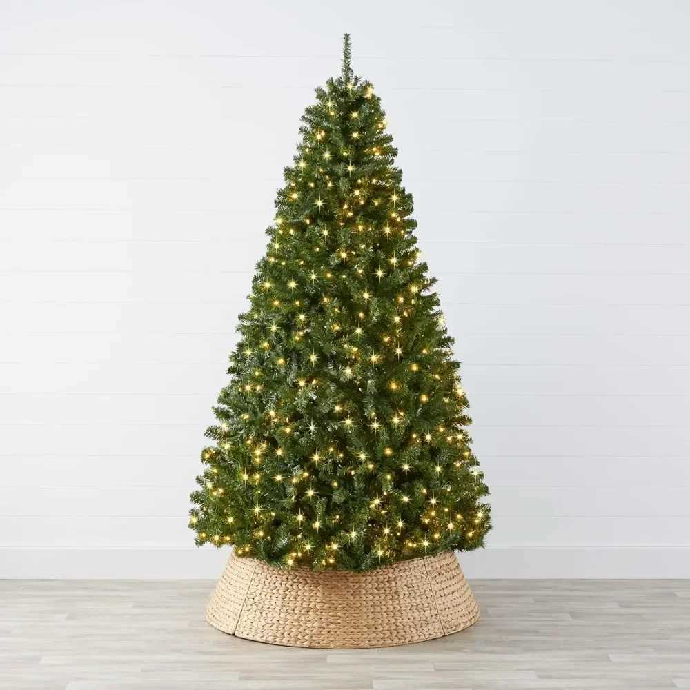 Pre-Lit Spruce Artificial Holiday Christmas Tree for Home Office Party DecorationXJ241026