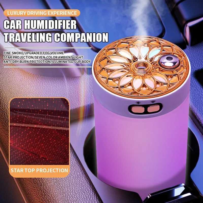 Wireless car air humidifier portable humidifier diffuser starry sky projection light MistMaker Bedro RGB color night light Y241104