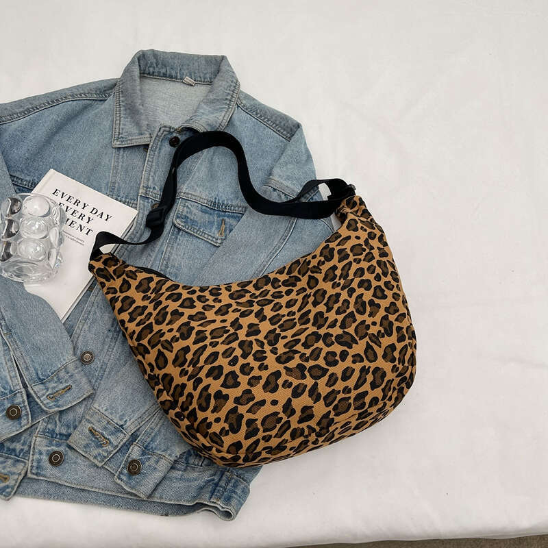 Leopard Print Crossbody for Women Corduroy Casual Shoulder Tote Bags Ladies Sac A Main Femme Designer Handbags 2025